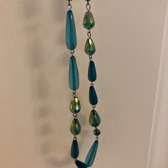 Blue/green beaded necklace and earrings NWT - Picture 7 of 7